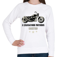 PRINTFASHION A legnagyobb motoros - Névvel - Női pulóver - Fehér női pulóver, kardigán