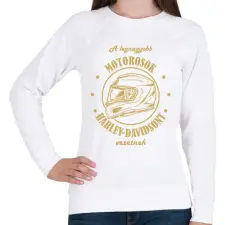 PRINTFASHION A legnagyobb motorosok - Harley-Davidson - Női pulóver - Fehér női pulóver, kardigán