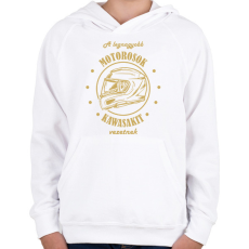 PRINTFASHION A legnagyobb motorosok - Kawasaki - Gyerek kapucnis pulóver - Fehér