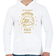 PRINTFASHION A legnagyobb motorosok - KTM-et - Férfi kapucnis pulóver - Fehér férfi pulóver, kardigán