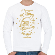 PRINTFASHION A legnagyobb motorosok - Piaggio - Férfi pulóver - Fehér