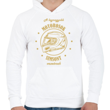 PRINTFASHION A legnagyobb motorosok - Simson - Férfi kapucnis pulóver - Fehér férfi pulóver, kardigán