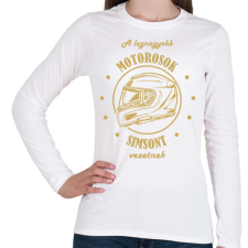 PRINTFASHION A legnagyobb motorosok - Simson - Női hosszú ujjú póló - Fehér női póló