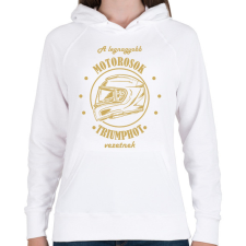 PRINTFASHION A legnagyobb motorosok - Triumph - Női kapucnis pulóver - Fehér női pulóver, kardigán