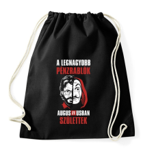 PRINTFASHION A legnagyobb pénzrablók augusztusban születtek - Sportzsák, Tornazsák - Fekete tornazsák