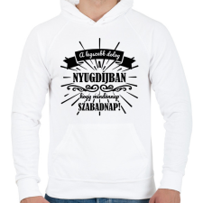 PRINTFASHION A legszebb dolog a nyugdíjban - fekete - Férfi kapucnis pulóver - Fehér férfi pulóver, kardigán