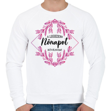 PRINTFASHION A legszebb nőnap - Férfi pulóver - Fehér