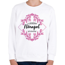 PRINTFASHION A legszebb nőnap - Gyerek pulóver - Fehér gyerek pulóver, kardigán