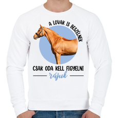 PRINTFASHION A lovak is beszélnek - Férfi pulóver - Fehér