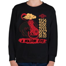 PRINTFASHION A majom éve - Gyerek pulóver - Fekete