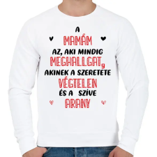 PRINTFASHION A mamám az, aki mindig meghallgat - Férfi pulóver - Fehér férfi pulóver, kardigán
