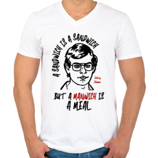 PRINTFASHION A manwich is a meal - Férfi V-nyakú póló - Fehér
