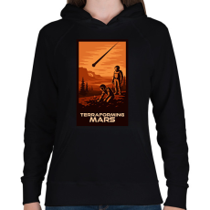 PRINTFASHION A Mars terraformálása - Női kapucnis pulóver - Fekete