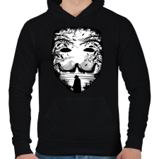 PRINTFASHION A maszk - Vérbosszú - Férfi kapucnis pulóver - Fekete férfi pulóver, kardigán