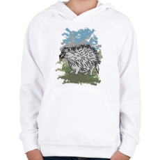 PRINTFASHION A méhészsün - Gyerek kapucnis pulóver - Fehér