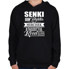PRINTFASHION A mercisek tökéletesek! - Gyerek kapucnis pulóver - Fekete