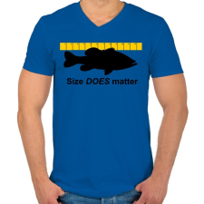 PRINTFASHION A méret a lényeg!  - Férfi V-nyakú póló - Királykék férfi póló