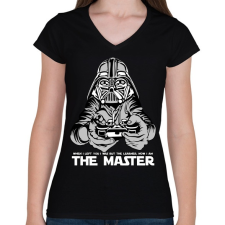 PRINTFASHION A mester - Női V-nyakú póló - Fekete női póló