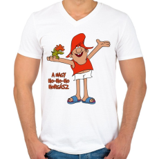PRINTFASHION A nagy ho-ho-ho horgász - Férfi V-nyakú póló - Fehér