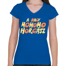 PRINTFASHION A nagy ho ho ho horgász - Női V-nyakú póló - Királykék női póló