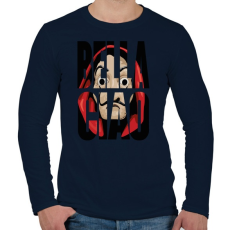 PRINTFASHION A nagy pénzrablás - Bella ciao  - Férfi hosszú ujjú póló - Sötétkék