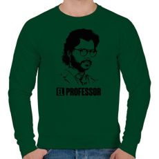 PRINTFASHION A nagy pénzrablás - EL RPOFESSOR - fekete fehér - Férfi pulóver - Sötétzöld