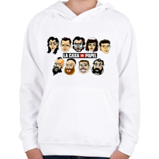 PRINTFASHION A nagy pénzrablás! - Gyerek kapucnis pulóver - Fehér gyerek pulóver, kardigán