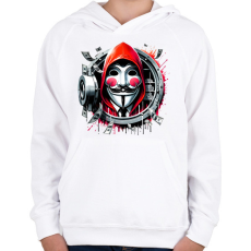 PRINTFASHION A nagy pénzrablás - La casa de papel - Gyerek kapucnis pulóver - Fehér