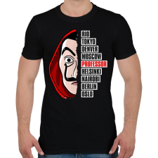 PRINTFASHION A nagy pénzrablás - La Casa de Papel - Money Heist - Férfi póló - Fekete férfi póló