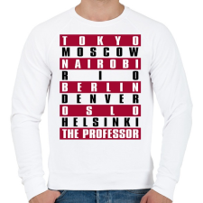 PRINTFASHION A Nagy Pénzrablás - La Casa de Papel - Money Heist - Férfi pulóver - Fehér férfi pulóver, kardigán