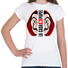 PRINTFASHION A nagy pénzrablás - La Casa de Papel - Money Heist - Női póló - Fehér