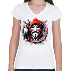 PRINTFASHION A nagy pénzrablás - La casa de papel - Női V-nyakú póló - Fehér