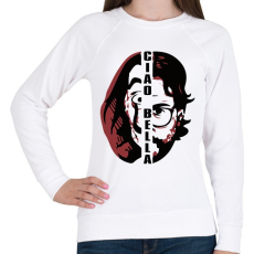 PRINTFASHION A Nagy Pénzrablás - Money Heist - La Casa de Papel - Női pulóver - Fehér