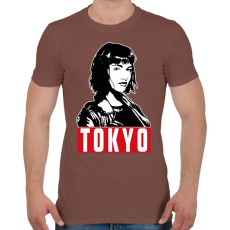 PRINTFASHION A nagy pénzrablás - Tokyo fehér - Férfi póló - Mogyoróbarna