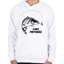 PRINTFASHION A nagy pontyvadász - Gyerek kapucnis pulóver - Fehér gyerek pulóver, kardigán