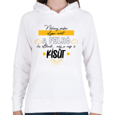 PRINTFASHION A nap is kisüt - Női kapucnis pulóver - Fehér női pulóver, kardigán