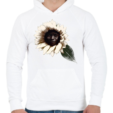 PRINTFASHION A napraforgó arca - Férfi kapucnis pulóver - Fehér férfi pulóver, kardigán