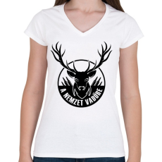 PRINTFASHION A nemzet vadőre - Női V-nyakú póló - Fehér