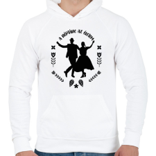 PRINTFASHION A néptánc az életem - Férfi kapucnis pulóver - Fehér férfi pulóver, kardigán