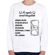 PRINTFASHION A nyelv amit beszélek - Gyerek pulóver - Fehér gyerek pulóver, kardigán