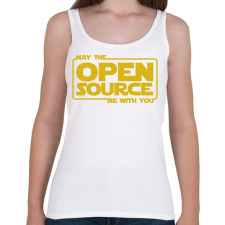 PRINTFASHION A nyílt forráskód legyen veled - Női atléta - Fehér női trikó