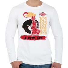 PRINTFASHION A nyúl éve - Férfi hosszú ujjú póló - Fehér férfi póló
