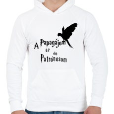 PRINTFASHION A Papagájom az én Patrónusom - Férfi kapucnis pulóver - Fehér