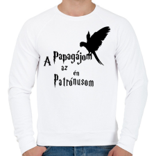 PRINTFASHION A Papagájom az én Patrónusom - Férfi pulóver - Fehér férfi pulóver, kardigán