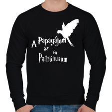 PRINTFASHION A Papagájom az én Patrónusom - Férfi pulóver - Fekete férfi pulóver, kardigán