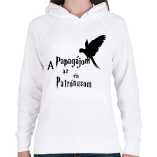 PRINTFASHION A Papagájom az én Patrónusom - Női kapucnis pulóver - Fehér női pulóver, kardigán