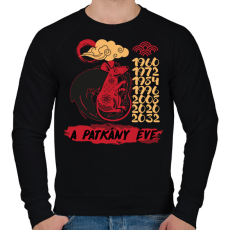 PRINTFASHION A patkány éve - Férfi pulóver - Fekete