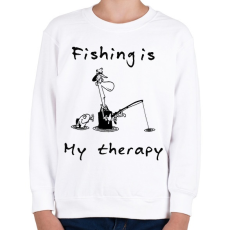 PRINTFASHION a pecázás az én terápiám - Gyerek pulóver - Fehér