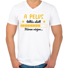 PRINTFASHION A pelus töltés alatt - Férfi V-nyakú póló - Fehér férfi póló