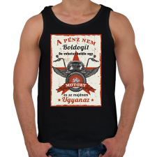 PRINTFASHION A pénz nem boldogít - Motoros minta - Férfi atléta - Fekete atléta, trikó